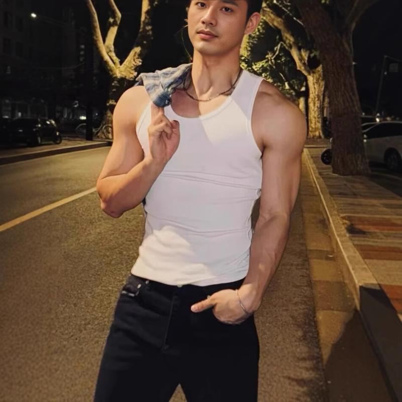 Rakuten - タンクトップ メンズ 男性用 スポーツ トレーニング ウェア 無地 ポリエステル 伸縮性 スリムフィット 薄手 夏