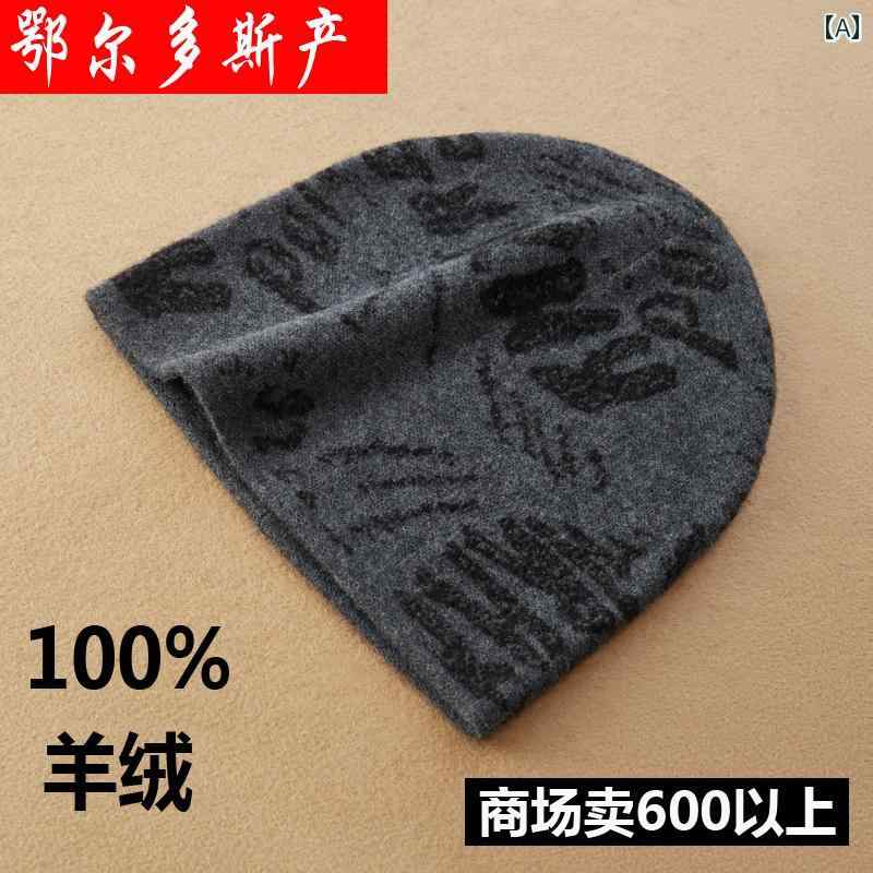 鸭舌帽, 帽子 - 100 メンズ 秋冬 プルオーバー 暖かい ウール 防寒. 帽子の 二重層 厚手 ニット帽.カラフルカラー.オシャレ