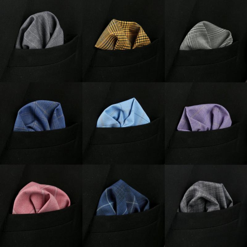 ポケットチーフ 男性用 コットン フォーマル ストライプ ハンカチ ブラウン系 スーツ シャツ 胸元 正装 格子柄(x2)