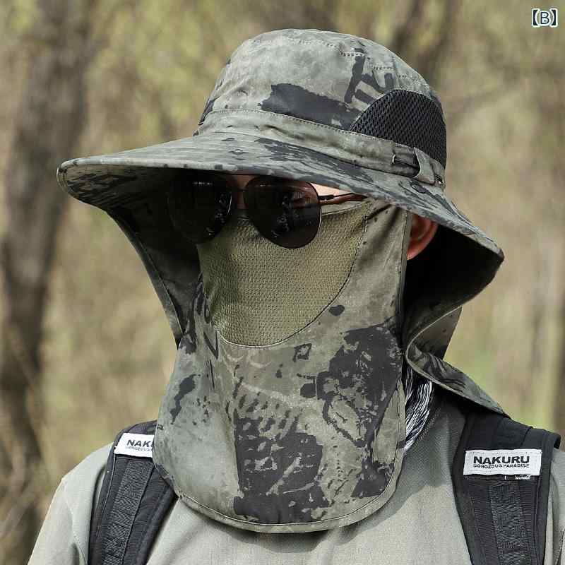 キツツキ 日よけ 帽子 メンズ 夏 つば広 日焼け防止 男性の 屋外 釣り フィッシャ...