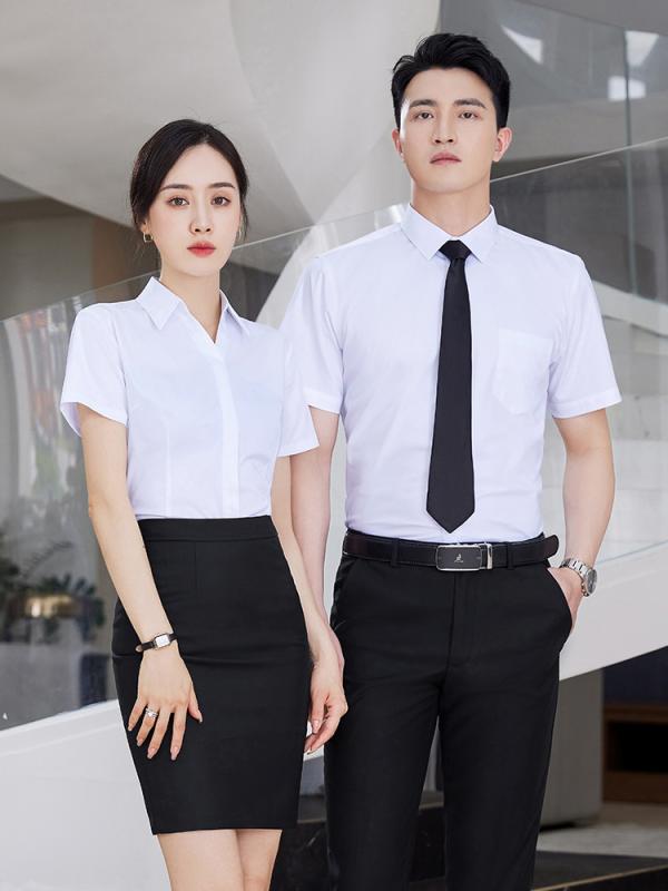 シャツ メンズ 男性用 半袖 長袖 Vネック コットン 60 綿 修身 ストレッチ ノーアイロン 形態安定 ビジネス オフィス フォーマル トップス 制服 作業着 白 ホワイト グレー ブルー(x2)