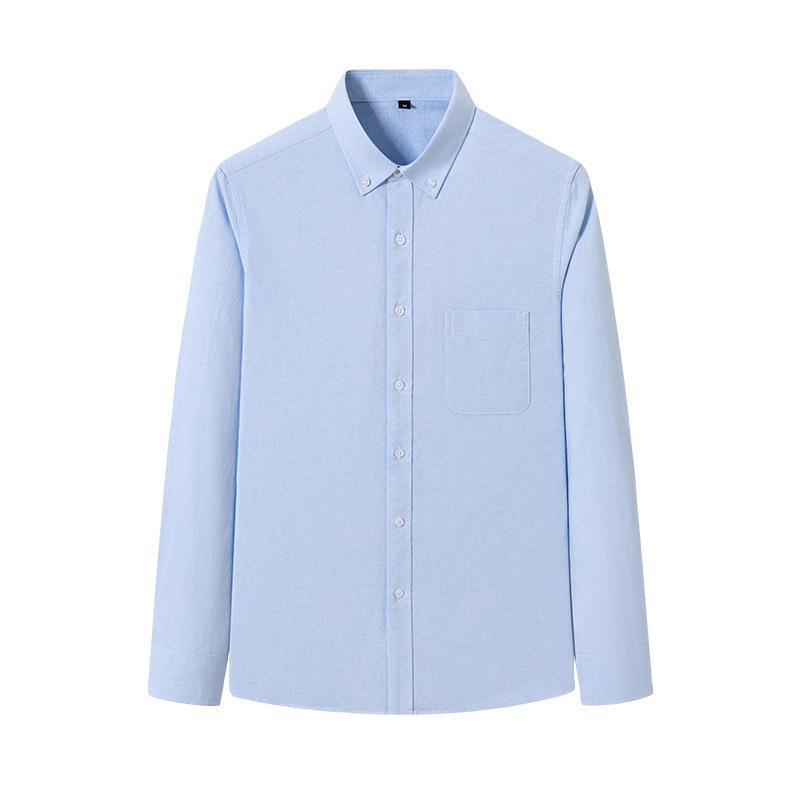 Long-Sleeve （Shape Holding） - シャツ 男性用 オックスフォード 長袖 無地 スリム コットン 通気性 吸湿速乾 春秋
