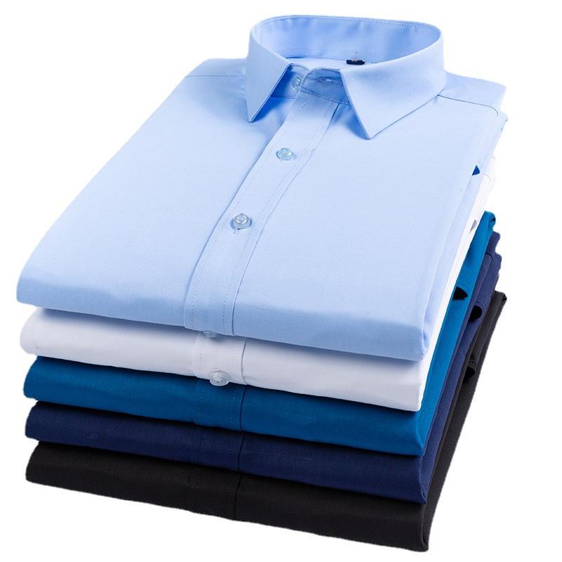 シャツ メンズ 竹繊維 長袖シャツ 男性用 ビジネスシャツ 形態安定 快適 無地 ポケット付き カジュアル フォーマル 白 黒 青 紫 豊富な色