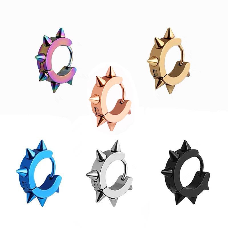 ピアス 男性用 メンズ ステンレス 鋼製 イヤリング 個性的 パンク スタイル スタッド ピアス 幾何学模..