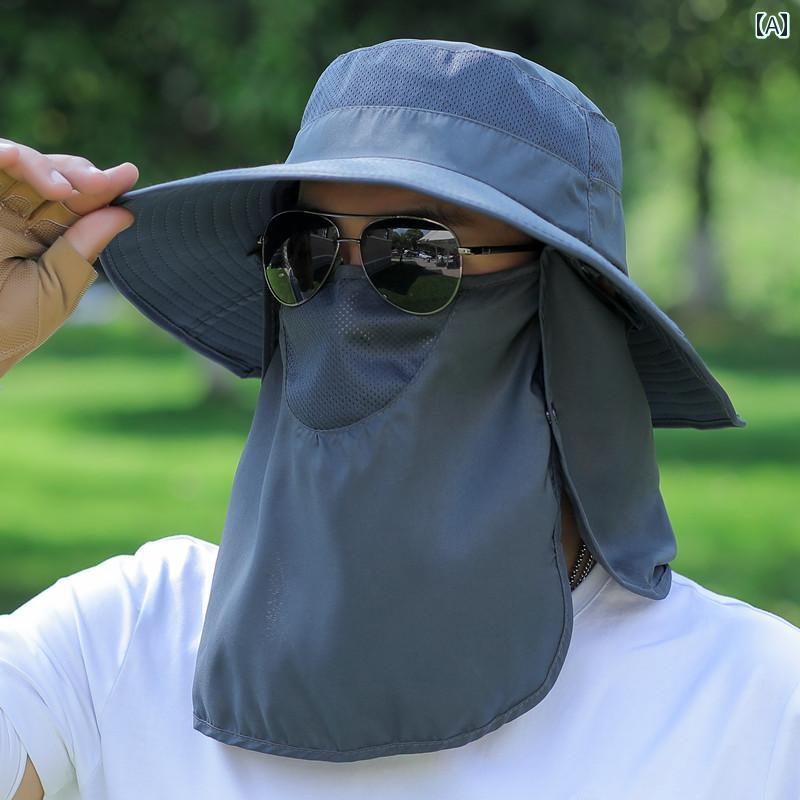 ビッグ 軒 日よけ 帽子 メンズ 夏 日焼け防止 屋外 通気性 釣り クール フィッシャーマン 女性 顔の.カラフルカラーオシャレ