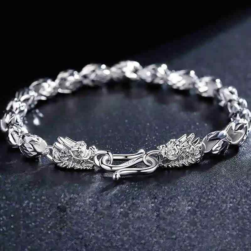 ブレスレット メンズ 中国風 ドラゴン 竜 立体 車花 銅製 バングル 男性用 アクセサリー 電気メッキ加工