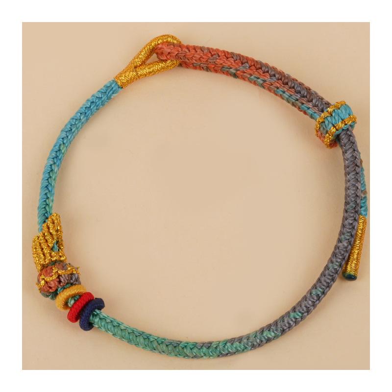 ブレスレット レディース メンズ 組み紐 錦鯉 文昌結 手編み ラッキーアイテム 天藍色 橙色 ピンク系(x2)