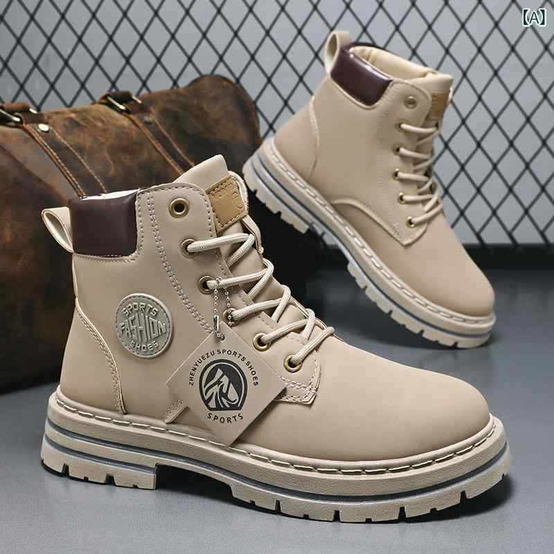 靴 メンズ 男性用 高帮 マウンテンブーツ ワークブーツ 防水 防滑 衝撃吸収 ラウンドトゥ レースアップ カーキ 緑 黒 大きいサイズ