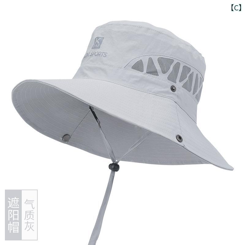日よけ 帽子 メンズ 夏 つば広 日焼け防止 フィッシャーマン 釣り 登山 速乾性 通...