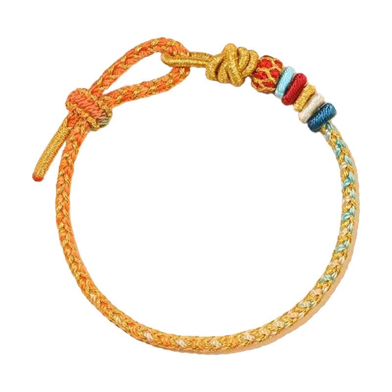 ブレスレット メンズ レディース 五彩 手編み 調整可能 ドラゴンモチーフ 民族風 ラッキーアイテム(x2)