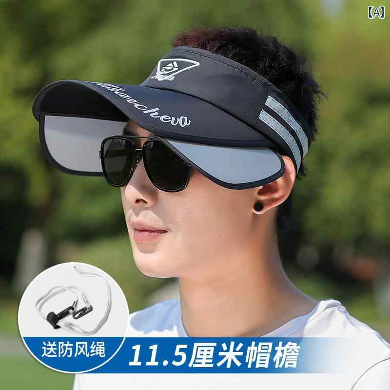 帽子 メンズ 夏 通気性 サンハット アウトドア スポーツ つば広 トップレス 釣り 空 トップハット.オシャレシンプルスタイル