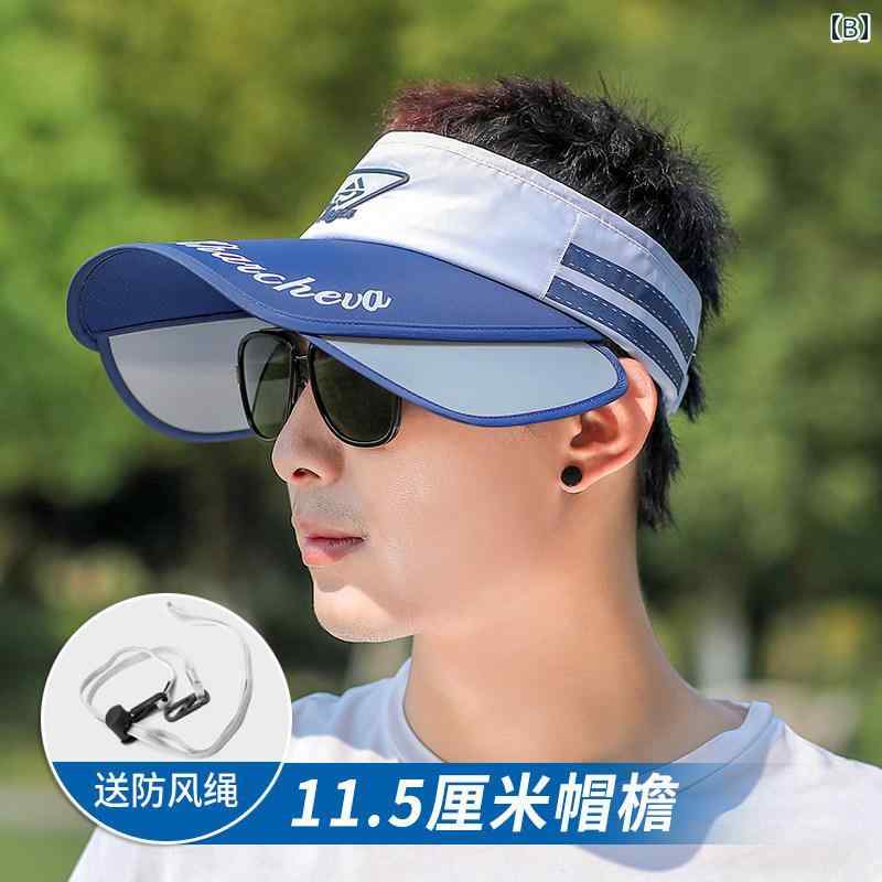 LINEAR shopの帽子 メンズ 夏 通気性 サンハット アウトドア スポーツ つば広 トップレス 釣り 空 トップハット.オシャレシンプルスタイル｜アングル2