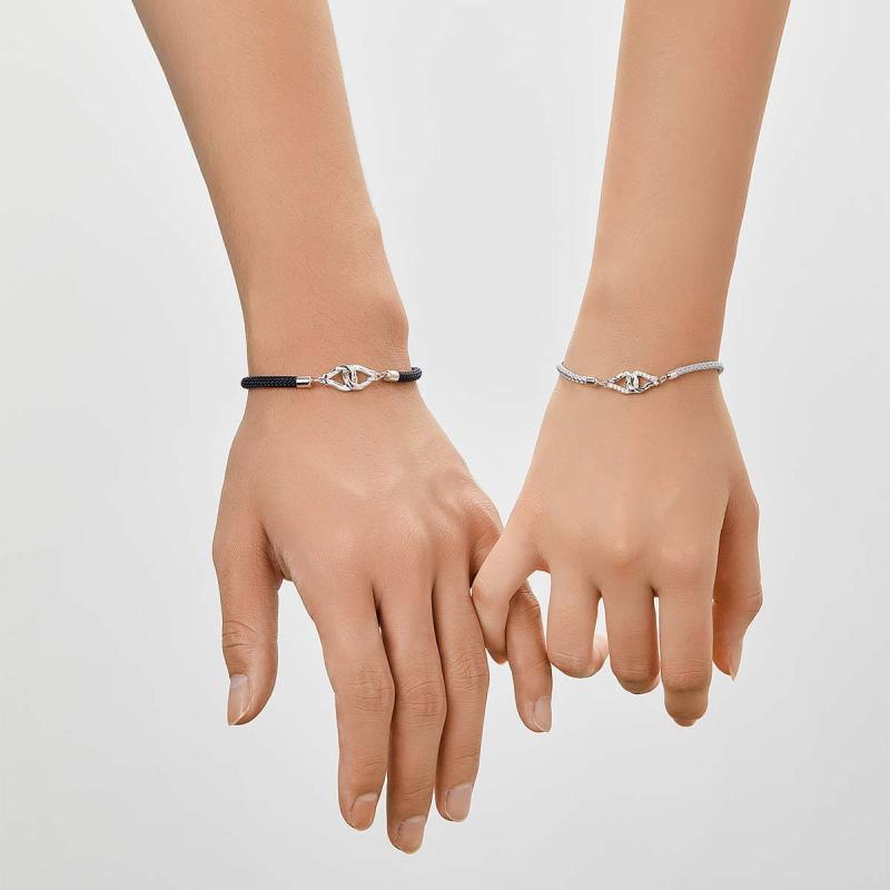 楽天LINEAR shopブレスレット ペア S925 シルバー リング チェーン 編み込み おしゃれ 男女兼用 ハンドメイド 手作り 贈り物 プレゼント