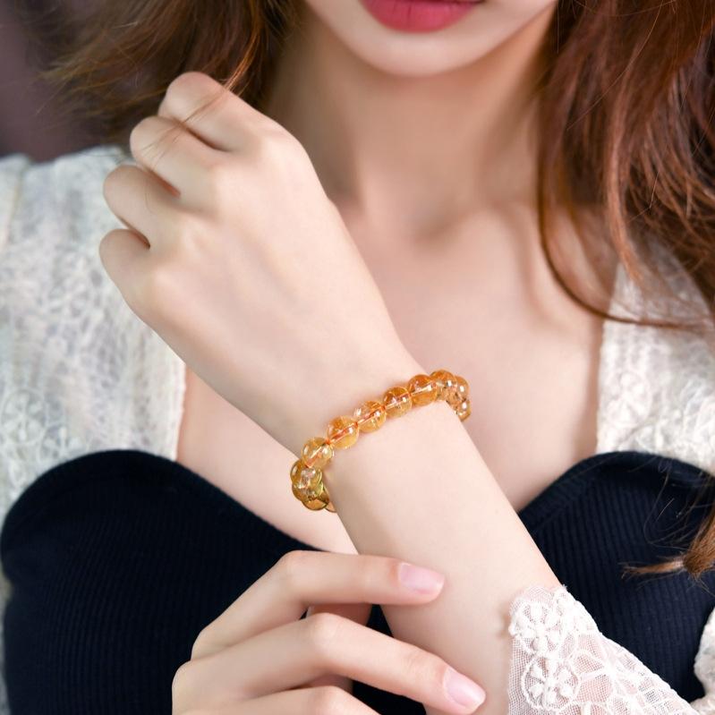 ブレスレット レディース メンズ 黄水晶 7mm 8mm 9mm 10mm 11mm 12mm 石 パワーストーン 珠 手作り 男女兼用 アクセサリー シンプル
