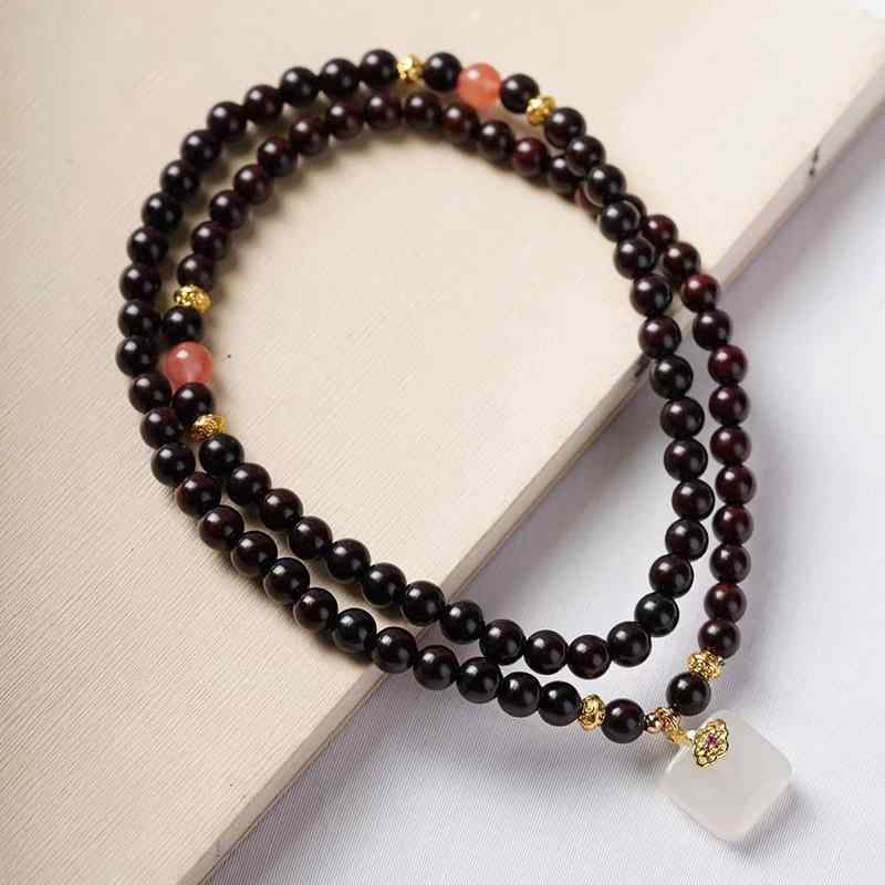 楽天LINEAR shopブレスレット 男女兼用 木製 腕輪 小葉紫檀 DIY 白瑜スタイル 文玩 装饰品 アクセサリー 念珠 レトロ