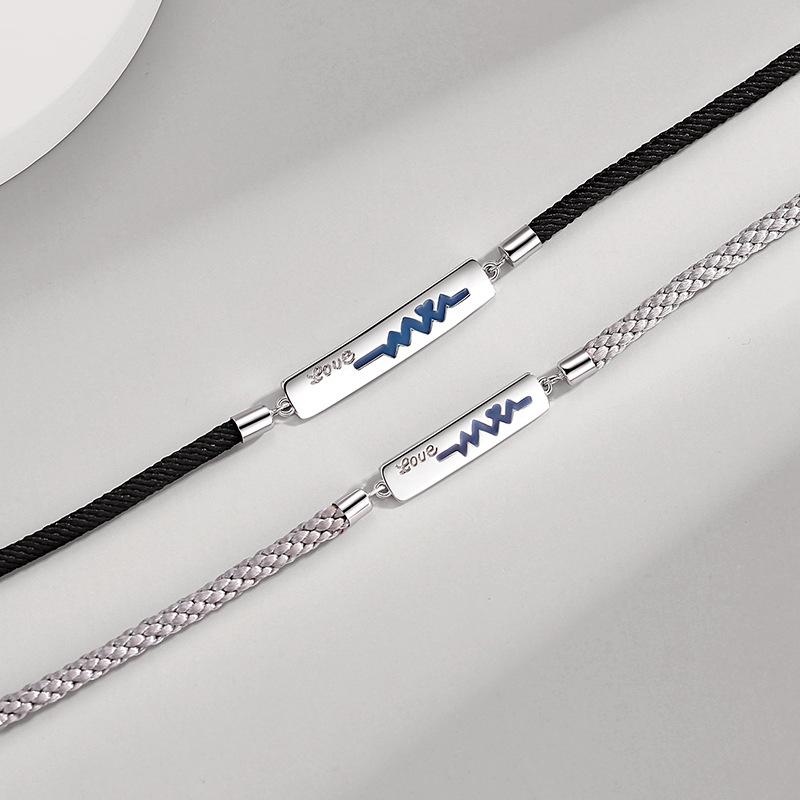 ブレスレット レディース メンズ ペア シルバー925 幾何学模様 汕尾産 手飾り シンプル かわいい 普段使い