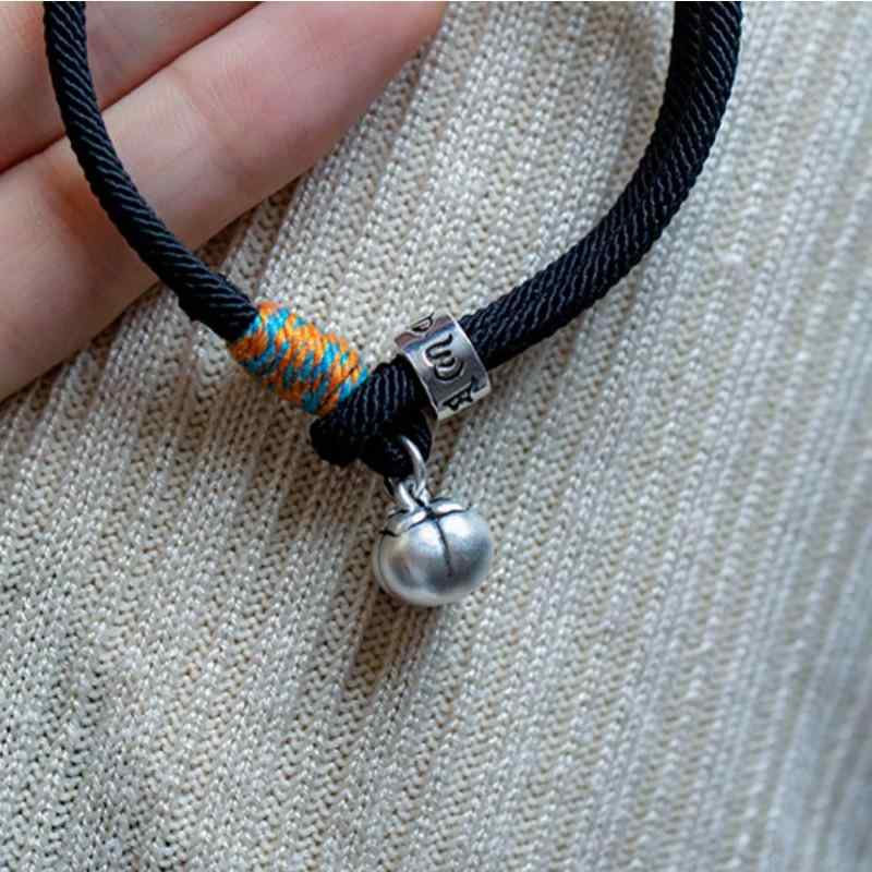 ブレスレット 男女兼用 手編み チベット S925 シルバー 柿 如意 調整可能 赤紐 エスニック