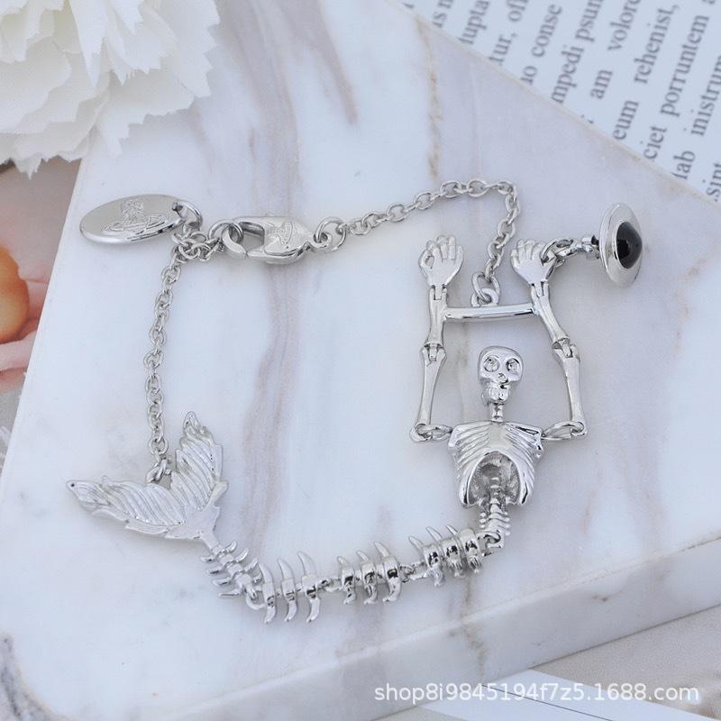 ブレスレット レディース メンズ 土星 スカル 人魚 モチーフ バングル ジュエリー アクセサリー シルバ..