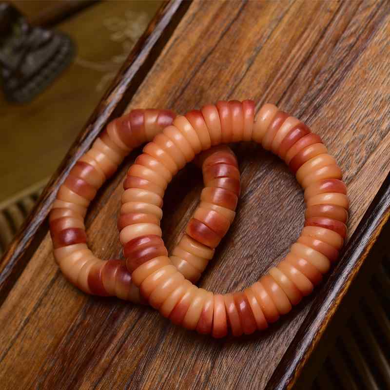 ブレスレット メンズ レディース 骨 手串 大腸珠 藏式 文玩 仏珠 素珠 男女兼用 アクセサリー A款 B款