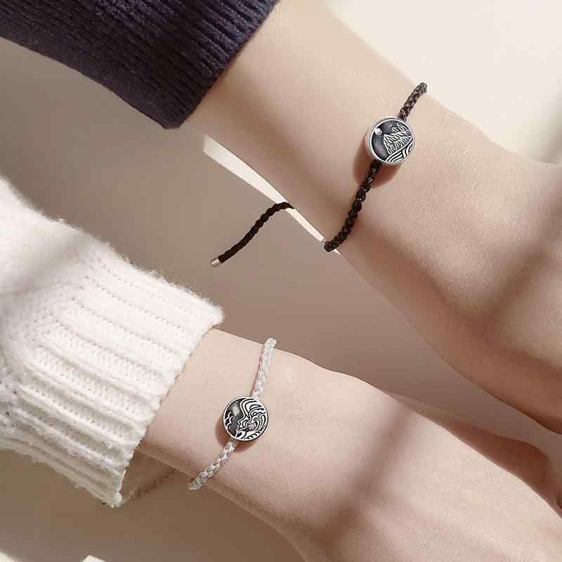 楽天LINEAR shopブレスレット ペア シルバー925 男女兼用 カップル お揃い 手編み ロープ シンプル 調節可能