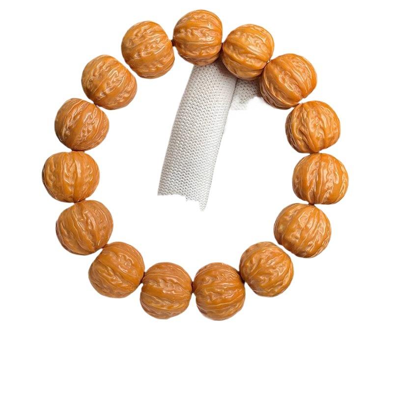 ブレスレット メンズ の実 手串 桃核 京八棱 カービング