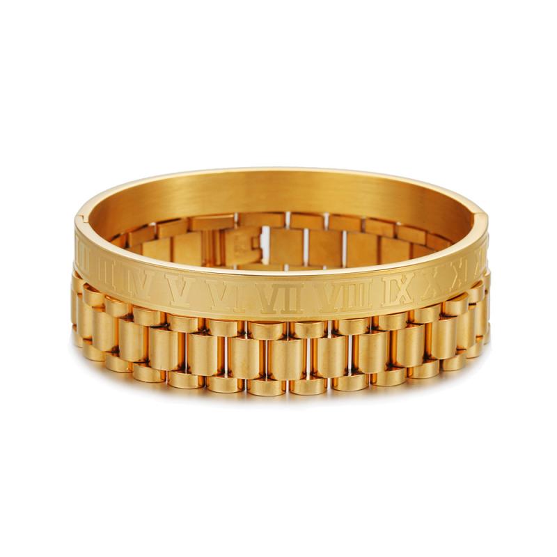 腕時計 メンズ チタン ブレスレット セット 男性用 紳士 ウォッチ バングル 腕輪 記念 贈答品