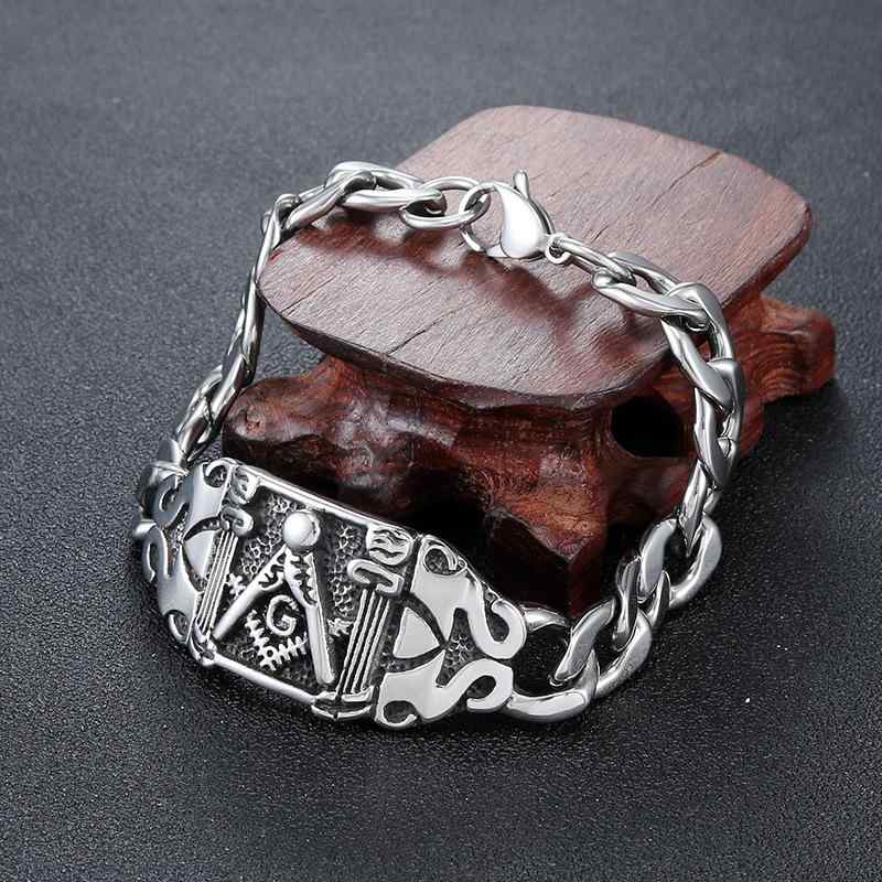 ブレスレット メンズ 男性用 チタン鋼 宗教 幾何学模様 ステンレス レトロ パンク 個性派 アクセサリー