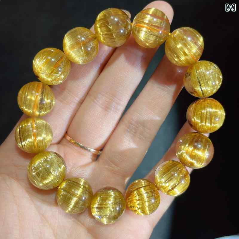 ブレスレット メンズ レディース 金発水晶 石 黄水晶 108玉 形状記憶 バングル 男女兼用 6mm 7mm 8mm 9mm 10mm 11mm 12mm 13mm 14mm 15mm 16mm