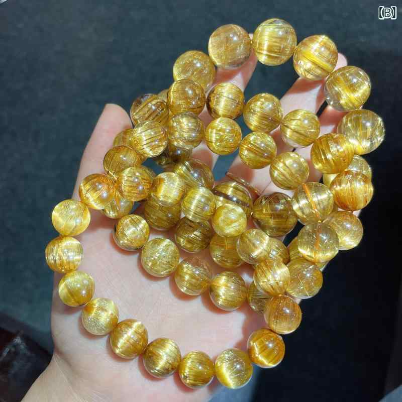 ブレスレット メンズ レディース 金発水晶 石 黄水晶 108玉 形状記憶 バングル 男女兼用 6mm 7mm 8mm 9mm 10mm 11mm 12mm 13mm 14mm 15mm 16mm