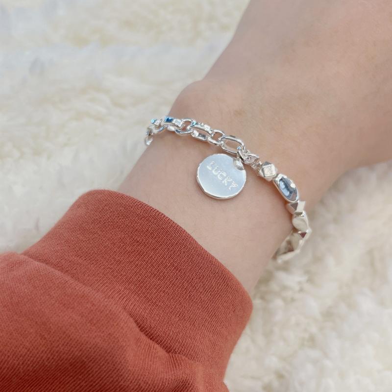 ブレスレット レディース メンズ 兼用 アクセサリー 銅製 幾何学模様 ラッキーアイテム ヒップホップ レトロ 個性的 豪華 電気メッキ加工 手作り風(x2)