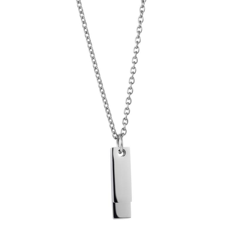 ネックレス メンズ レディース ステンレス スチール製 ロング チェーン スポーティ スタイル 幾何学模様 ペンダント ネックレス アクセ..