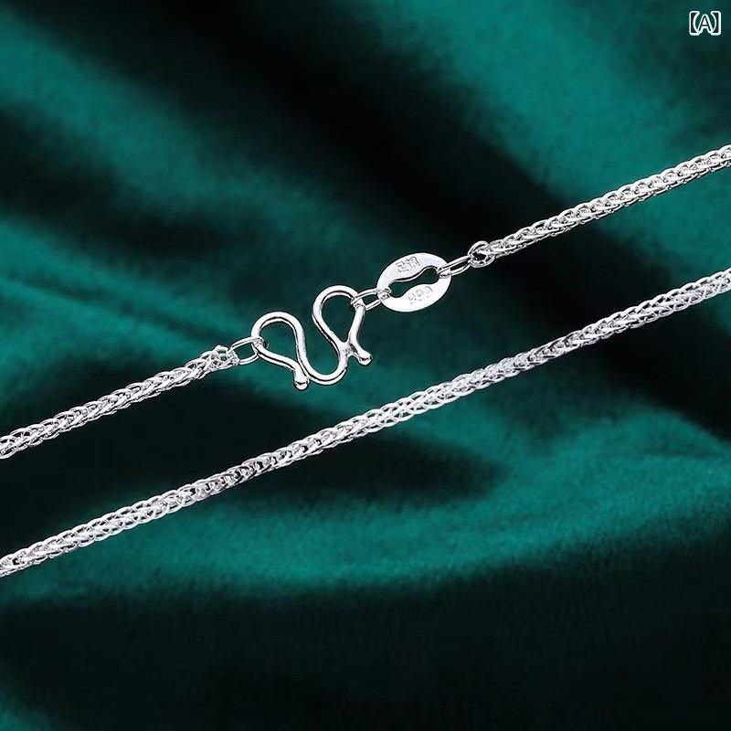 ネックレス メンズ レディース ペア シルバー999 チョーカー 鎖骨チェーン スネークチェーン あずきチェーン ベネチアンチェーン 長め ペンダントトップ アレルギー対応 男性用 女性用 ユニセックス