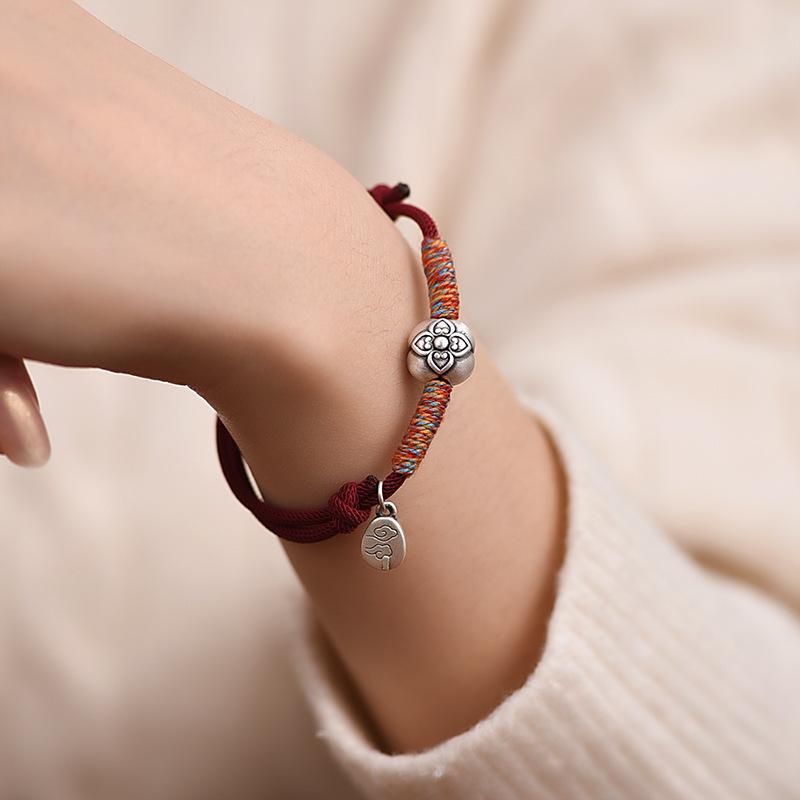 ブレスレット DIY 編み込み 男女兼用 柿モチーフ 幸運 赤紐 汕尾産