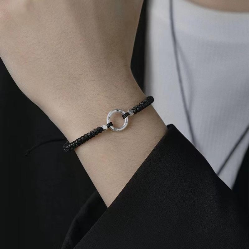 ブレスレット レディース メンズ ペア お守り 幾何学模様 銅製 黒紐 赤紐 エレガント かわいい 普段使い ギフト