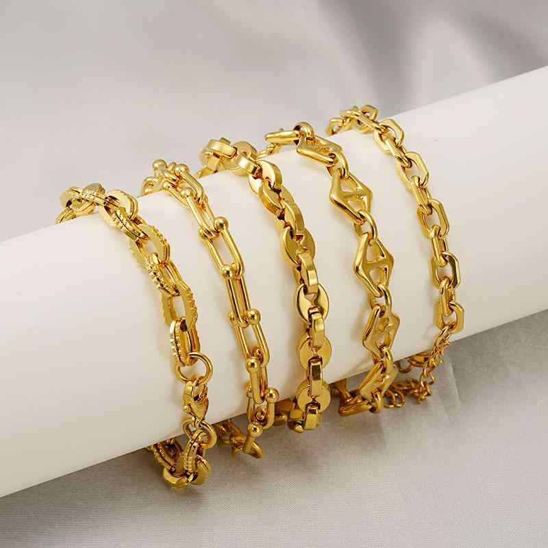 ブレスレット 男女兼用 ステンレス スチール 幾何学模様 手飾り アクセサリー リング ライン スタイル