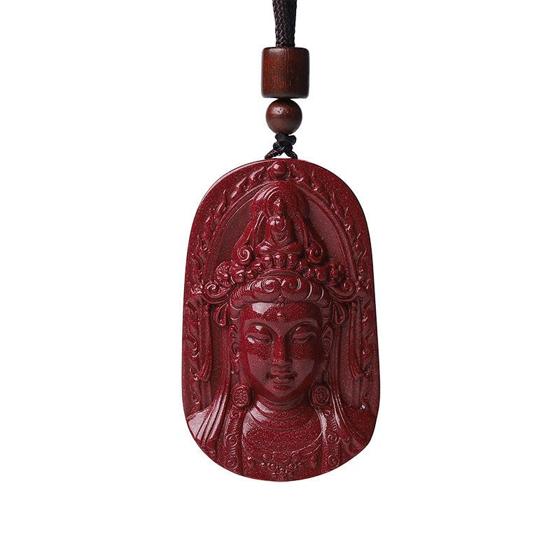 ネックレス メンズ 高含有紫金砂 観音 ペンダント 精工 アクセサリー ラッキーアイテム ギフト(4)