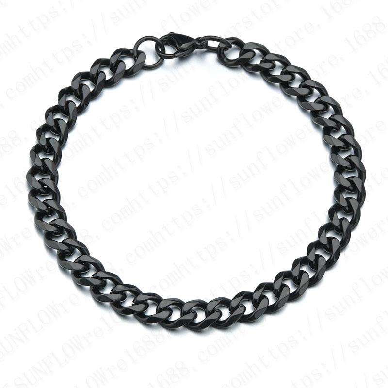 ブレスレット メンズ レディース ステンレス スチール 幾何学模様 レトロ シルバー ゴールド ブラック 3mm 5mm 7mm 幅 ヒップホップ ストリート 男女兼用