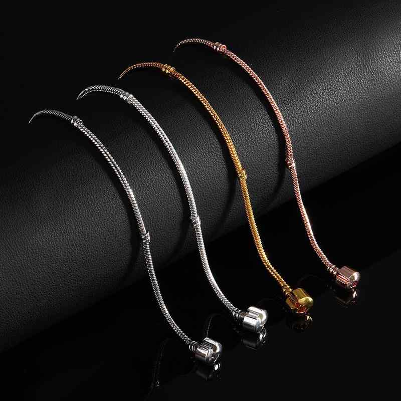 ブレスレット キッズ メンズ レディース 銅製 調節可能 蛇骨チェーン DIY 手作り アクセサリー パーツ 男女兼用(x2)