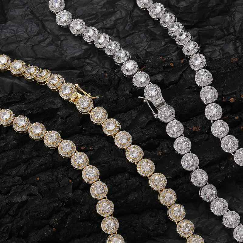 楽天LINEAR shopネックレス メンズ 8mm ジルコニア 銅製 アイスキャンディチェーン シングルロウ 花形 幾何学 ヒップホップスタイル 51cm 80cm