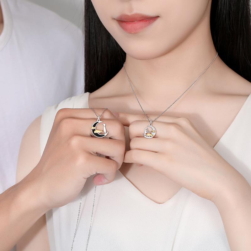 楽天LINEAR shopネックレス ペアアクセサリー シルバー925 ムーン ペンダント カップル 恋人 プレゼント ギフト ラッキーアイテム
