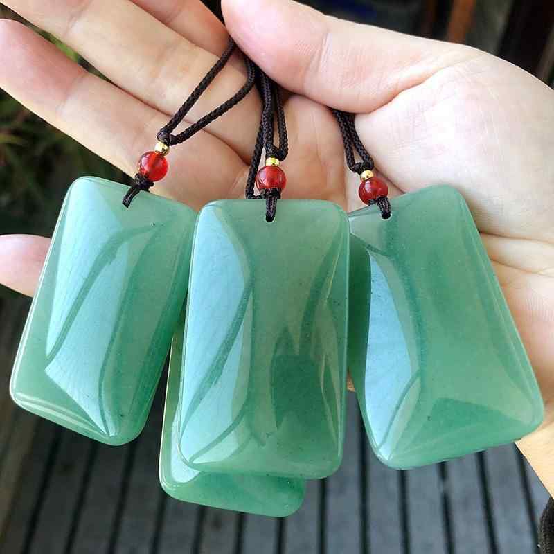 ネックレス レディース メンズ 石 绿东陵玉 ドンリンユ 無事牌 お守り ペンダントトップ アクセサリー 30*50mm 40*60mm