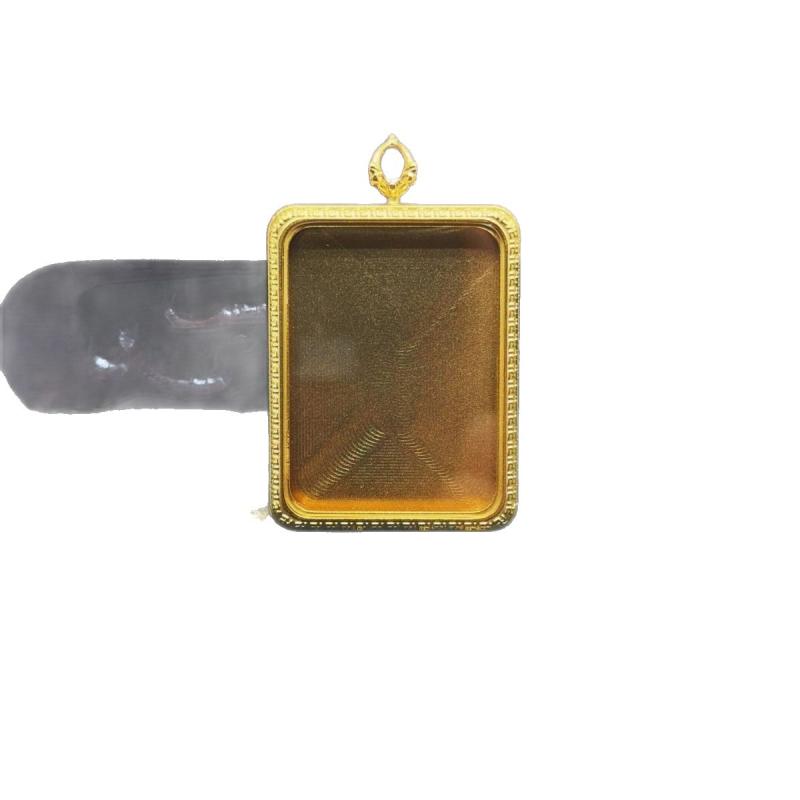 ネックレス メンズ レディース チタン鋼製 唐卡 磨り仕上げ ペンダント お守りケース 幾何学模様 アクセサリー ゴールド 文芸復古風(x5)