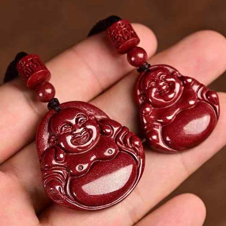 ネックレス レディース メンズ 朱砂 ミロク仏 弥勒菩薩 大肚仏 紫金砂 仏像 ラッキーアイテム ペンダント