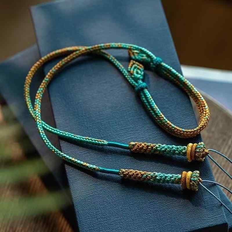 ネックレス メンズ レディース 蜜蝋 天珠 ペンダント 手編み 調節可能 合金 U形 普段使い ラッキーアイ..