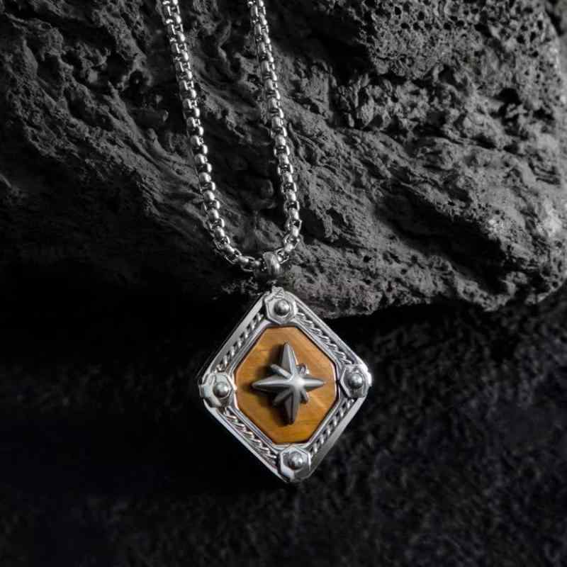 ネックレス メンズ 男性用 ギフト 誕生日 記念日 星 十字 シルバー シルバー 通勤 ジュエリー ペンダント 星芒 スター