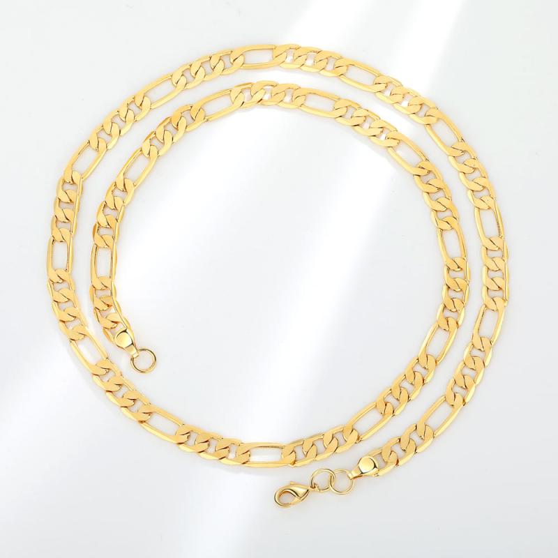 ネックレス メンズ レディース フィガロチェーン 幾何学模様 チョーカー ペンダント 白ゴールド ゴール..