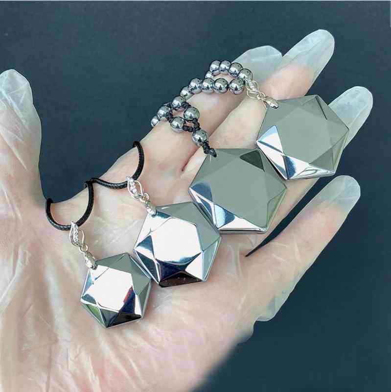 ネックレス レディース 太赫兹石 六芒星 ペンダントトップ 硅石 能量石 チタン 衛星 チョーカー 通勤 シルバー