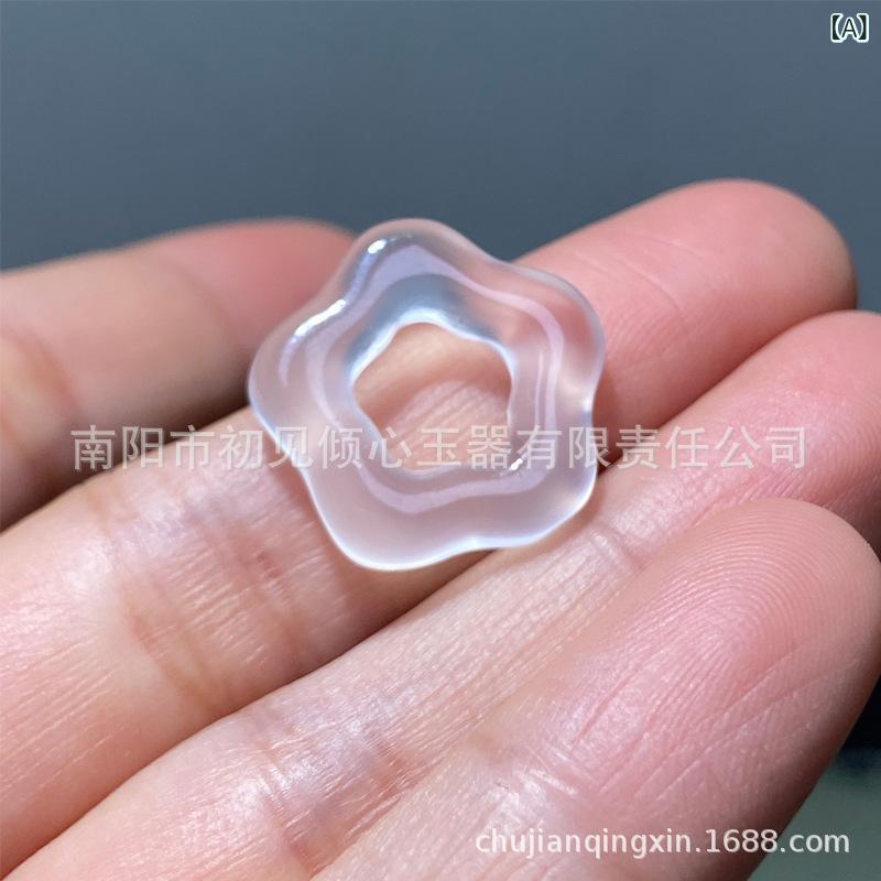 ネックレス レディース メンズ 瑪瑙 玉髄 くり抜き 五芒星 ペンダント 両面 星形 イヤリング パーツ バ..