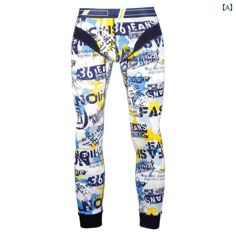 ズボン メンズ 男性用 全棉 綿 保温 九分丈 厚手 裏起毛 タイツ スパッツ レギンス あったかインナー 黄色 イエロー グリーン 紫 パープル(x3)