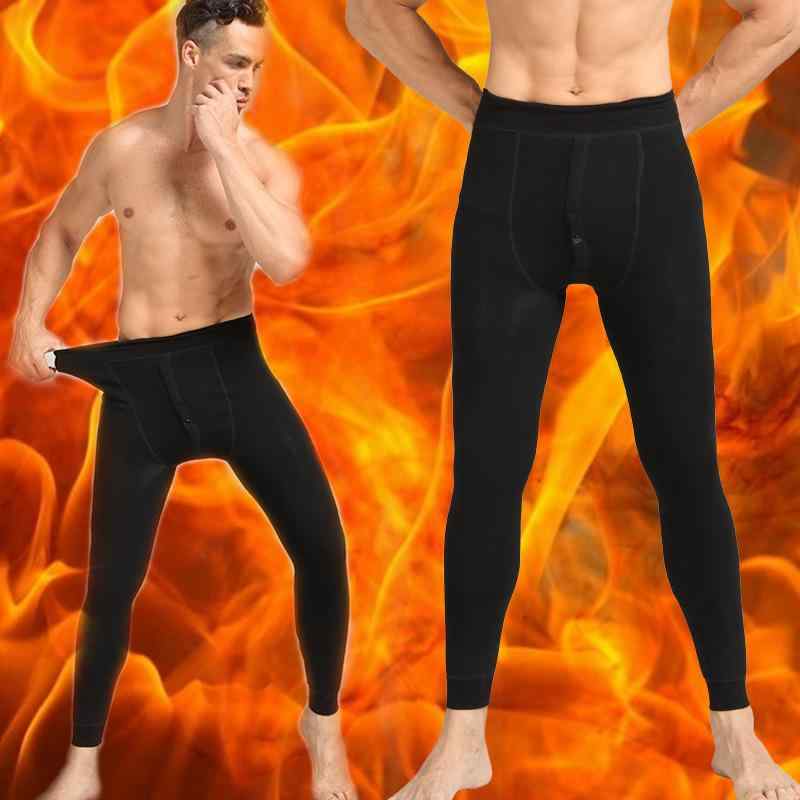 パンツ メンズ 男性用 裏起毛 あったか インナー スパッツ レギンス 綿 混紡 伸縮性 腹巻付き 膝あて付き 冷え対策 部屋着 普段使い 秋冬 厚手 グレー ブラック(x2)